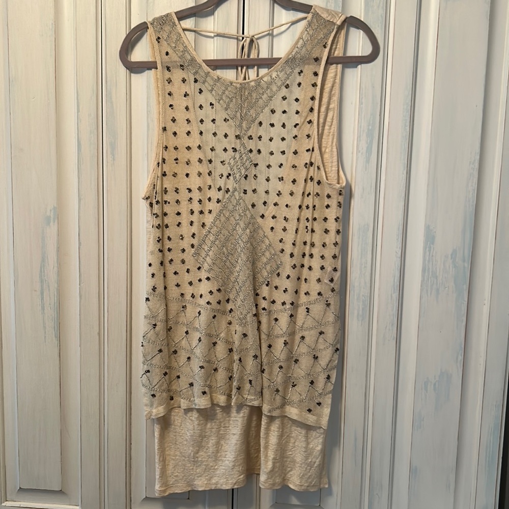 Free People Sequin Open Back Tank